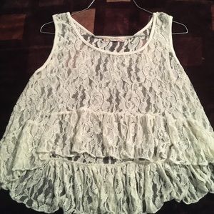 Lace white swim suit top